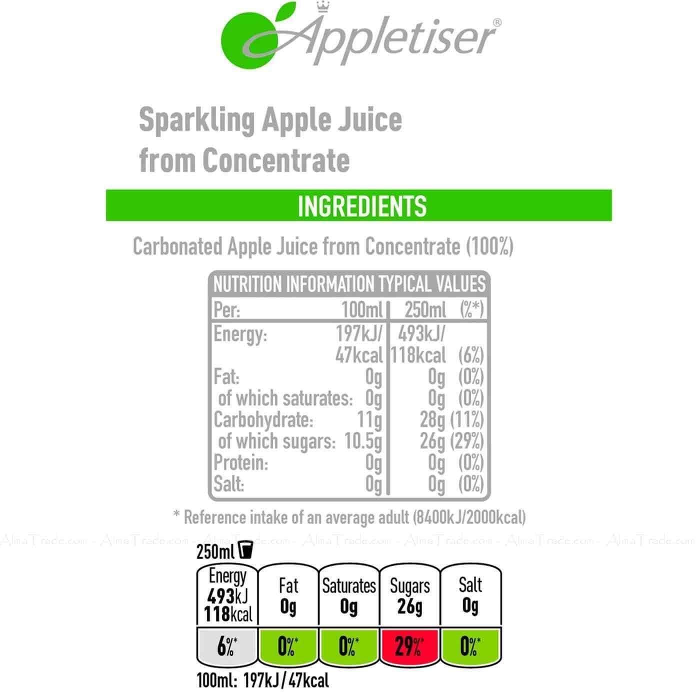 AHG Investment 24 x Appletiser Cans 250ml 100% Apple Juice Lightly Sparkling