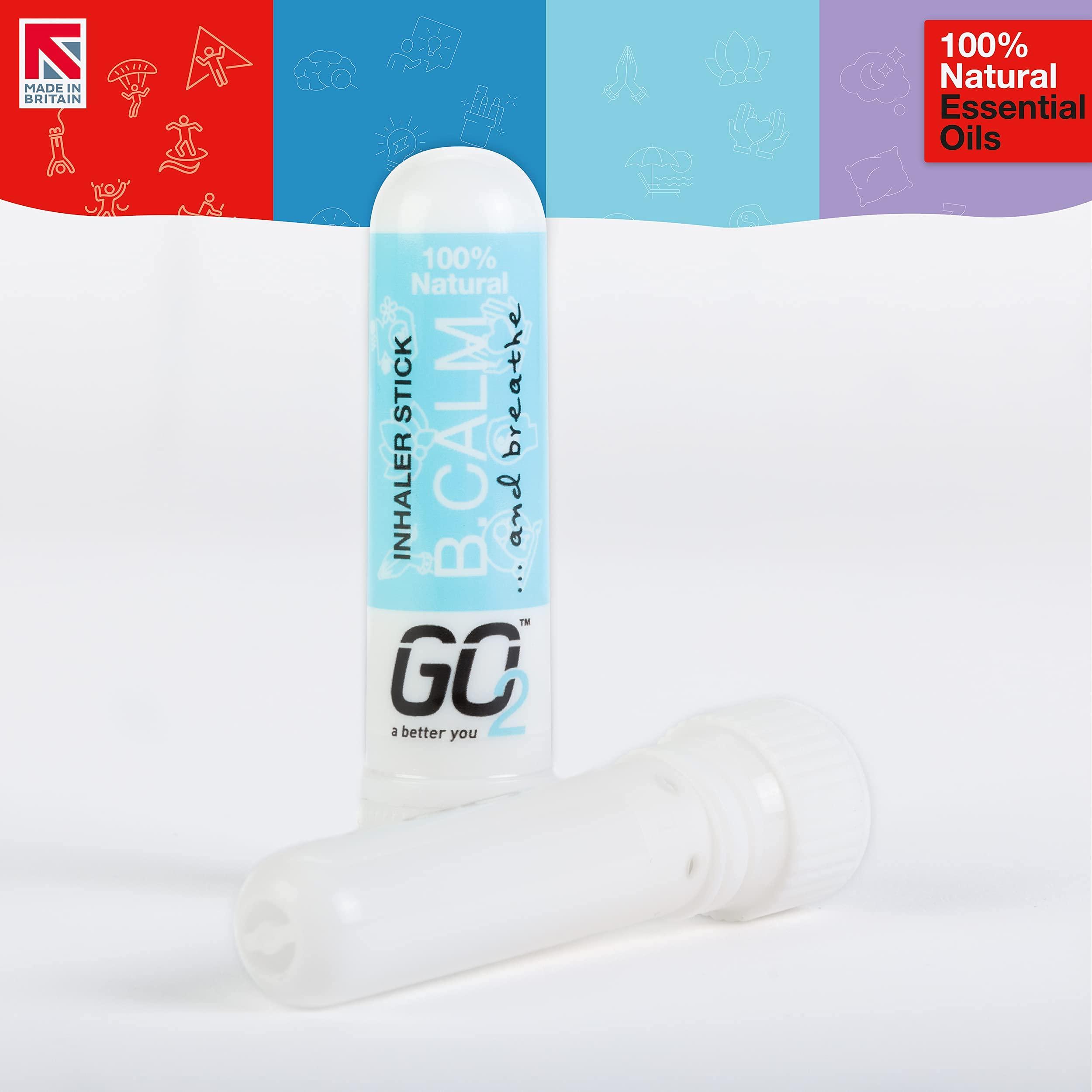 GO2 GO2 Inhaler B. Calm Stick Essential Oils for Convenient On-The-Go Use 100% Natural, Synthetic-Free, and Cruelty-Free (1ml Tube)