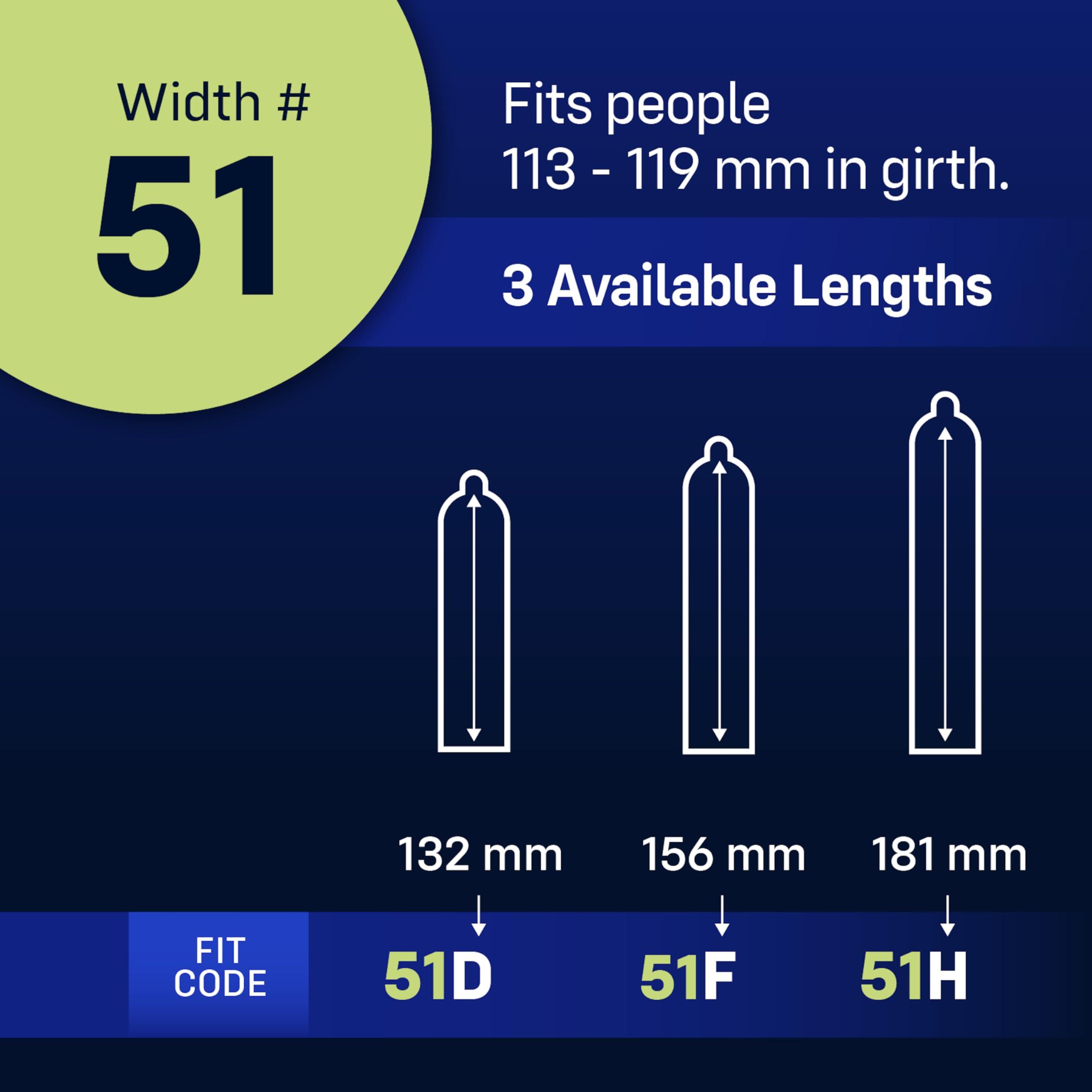 ONE MyONE Custom Fit Classic Sized Condoms | Tailored Width & Length | Max Pleasure | Triple Tested Softer Latex | Lubricated | Nontoxic, Vegan, Non-GMO | 53H: Width 53 mm (53), Length 181 mm (H)