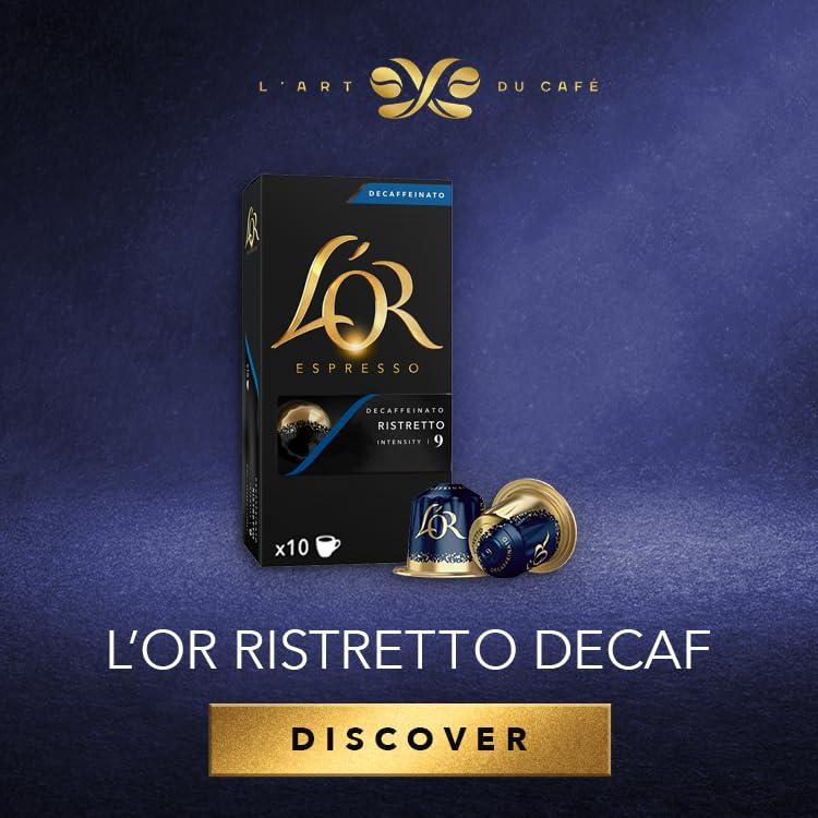 L\'OR L\'OR Espresso Ristretto Decaf Coffee Pods, 20 Packs, Total 200 Coffee Capsules