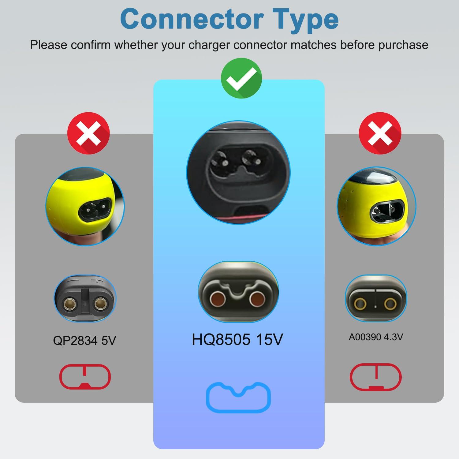 LIANSUM 15V Charger Fit for HQ8505 Philips Shaver Charger for 5000 7000 Series Razor Power Cord,Beard Trimmer BT5502,BT9810,S3333,S3233,S1332,MG7750,MG7790 Electric Razor Aquatouch Power Lead