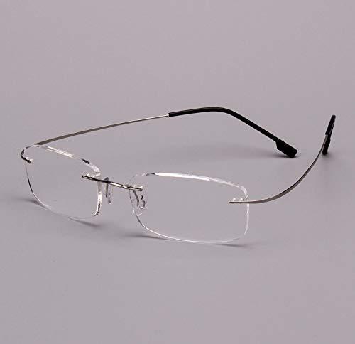 Agstum Agstum Memory Titanium Rimless Flexible Hingeless Reading Glasses (Silver, 3.50)