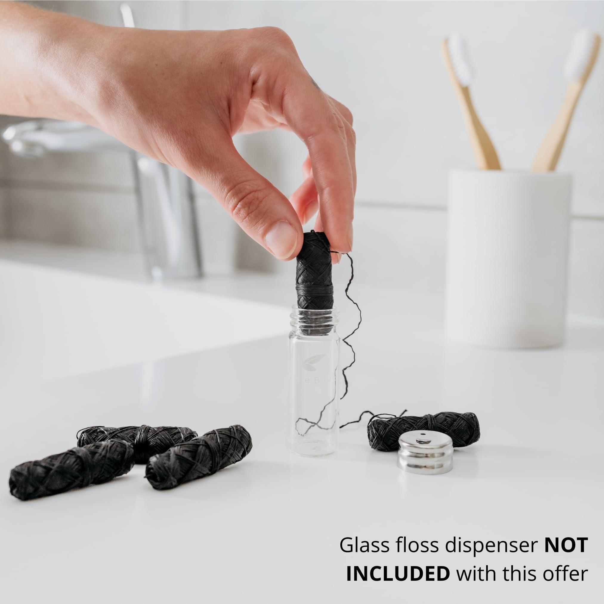 TreeBird Biodegradable Bamboo Charcoal Eco Floss Refills | Refill 5-Pack | Vegan & Cruelty-Free | Zero Waste Dental Care | Mint