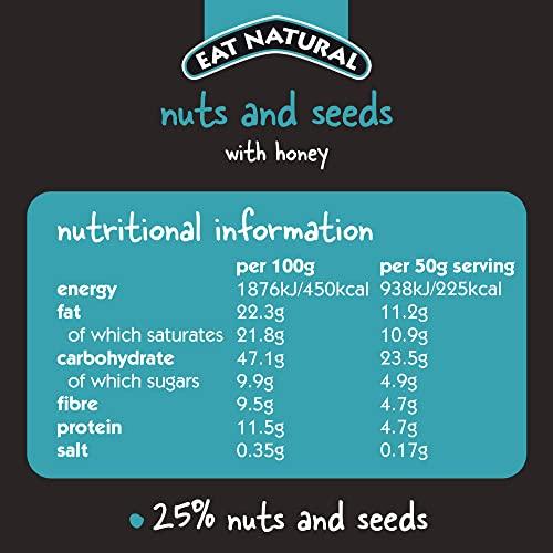 Eat Natural Eat Natural Nuts & Seeds Breakfast Cereal with Honey - High in Fibre Breakfast Muesli - Suitable for Vegetarians ,450 g (Pack of 5)