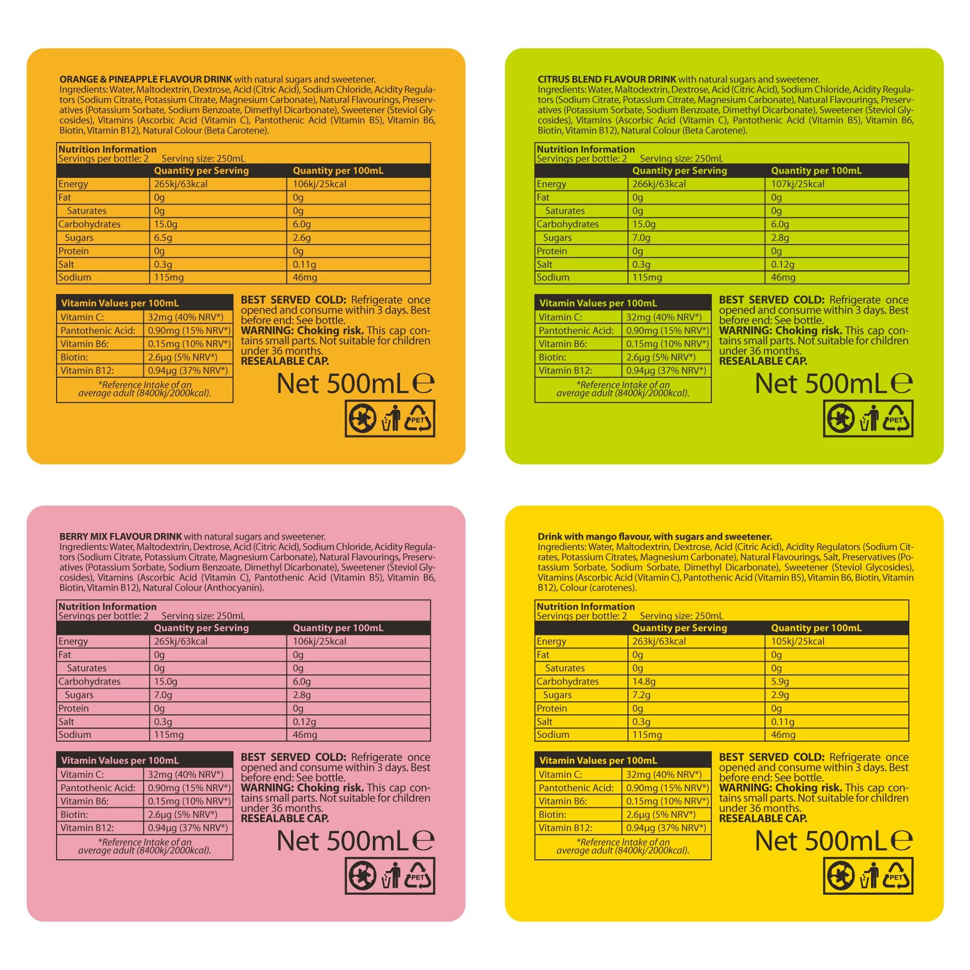 IPro Sports Holdings Ltd IPRO Hydrate - (12 x 500ml Bottles) Thirst-Quenchingly Healthy Hydration Drink, Placing Wellbeing At The Heart Of Its Chosen Ingredients. "Recommended By Park Run" (Orange & Pineapple)