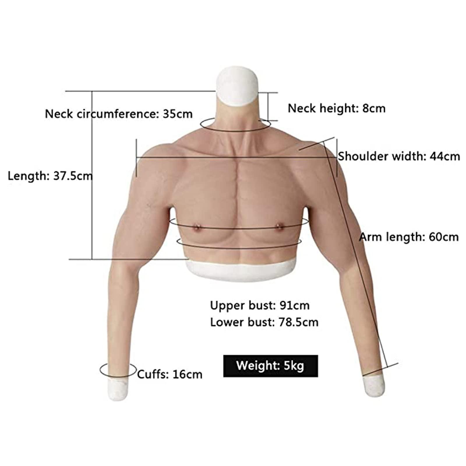 PROPFE PROPFE Realistic Silicone Muscle Chest with Arms Fake Muscle Suit for Crossdress Transgender Men's Upper Piece Pectoralis Cosplay