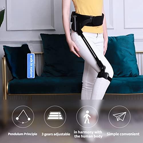 LIJBN Walking Aid Bionic Body Power Walking Aids, Stroke Rehabilitation for Leg Single Walker Assisted Walking Hemiplegia Training Exercise Boosting Leg Lift Climbing Aid Equipme