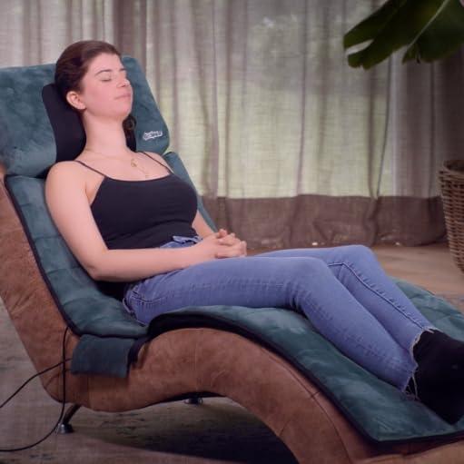 EZWELL eZwell 3-in-1 Massage Remedy System Mattress by Yawn Air Extra Large - Vibrational, Shiatsu & Infrared Heat Therapy Detachable Ergonomic Pillow - 10 Vibration Motors 6 Shiatsu Nodes - Memory Foam