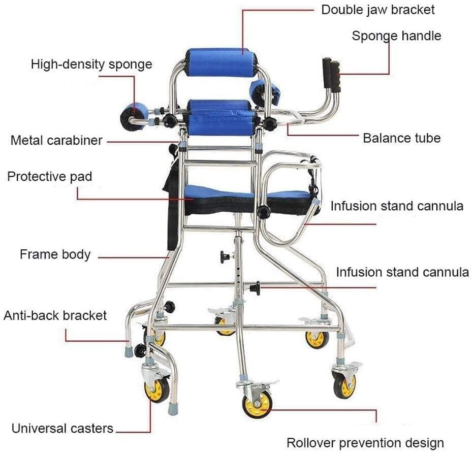 NATWEE YYAI-HHJU 6 Wheel Rollator Walker with Seat Foldable Walking Mobility Aid Steel Cerebral Palsy Rehabilitation Training Height Adjustment for Seniors and Adults It's so Kind of You