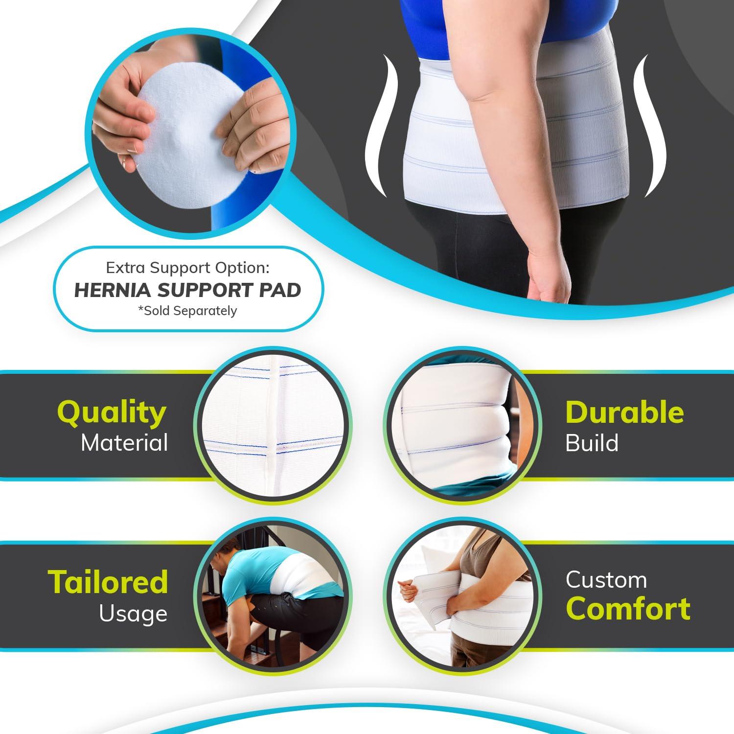 BraceAbility BraceAbility Medical Abdominal Stomach Binder - Belly Band Compression for Diastasis Recti, Postpartum, Post-Surgical Wrap for Tummy Tuck Recovery, Post op Ab Binder for Women and Men (M/L 12\")