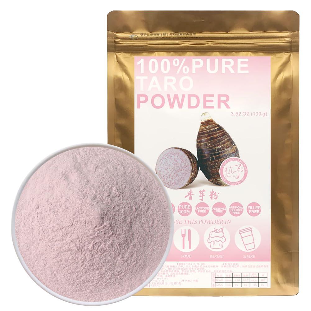 Plant Gift 100% Natural Pure Taro powder 100g/3.52oz Taro Dried Powder for Smoothies, Shakes, Baking & Drinks,| Free from Preservatives, No Added Sugar