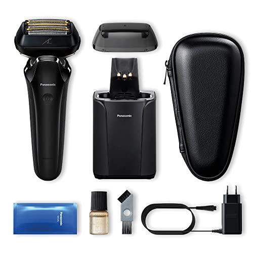 Panasonic Panasonic Series 900+ Premium Wet/Dry Razor ES-LS9A, 6-Way Shaving Head with Linear Motor, Includes Cleaning and Charging Station, Black, Matte Black