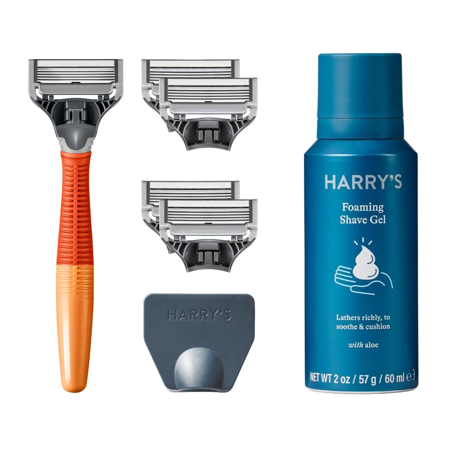Harry\'s Harry\'s Men\'s Razor Set, Razor + 5 Razor Blades + Shaving Cream, Harry\'s Razor Blade Refills use 5 Blade Design for Smoother Shaving, Travel Size Men\'s Shave Cream Formulated with Aloe