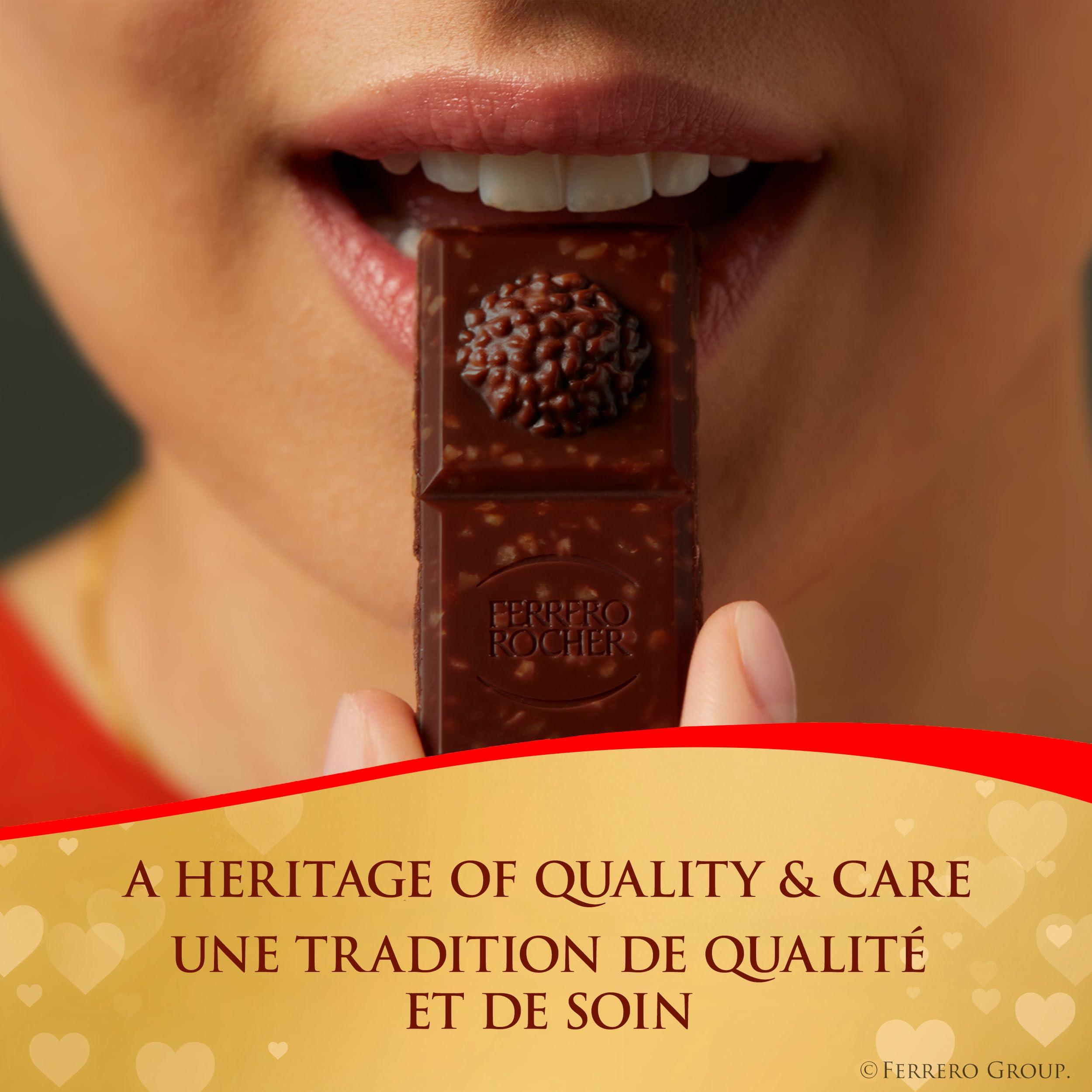 Ferrero Rocher FERRERO ROCHER Premium Chocolate Bar, Milk Chocolate and Hazelnut Bar, 8 bars, 720 g