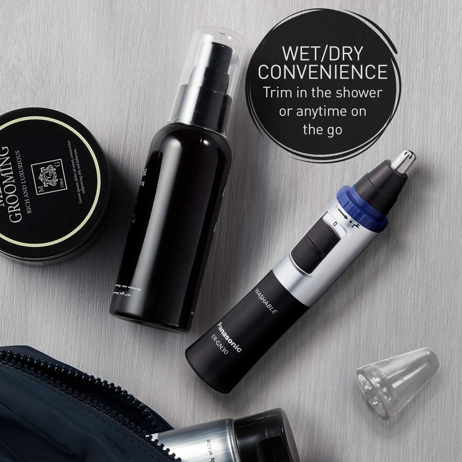 Panasonic Panasonic ER-GN30-K Men\'s Nose & Ear Hair Trimmer with Improved Dual-Edge Blade and Vortex Cleaning System