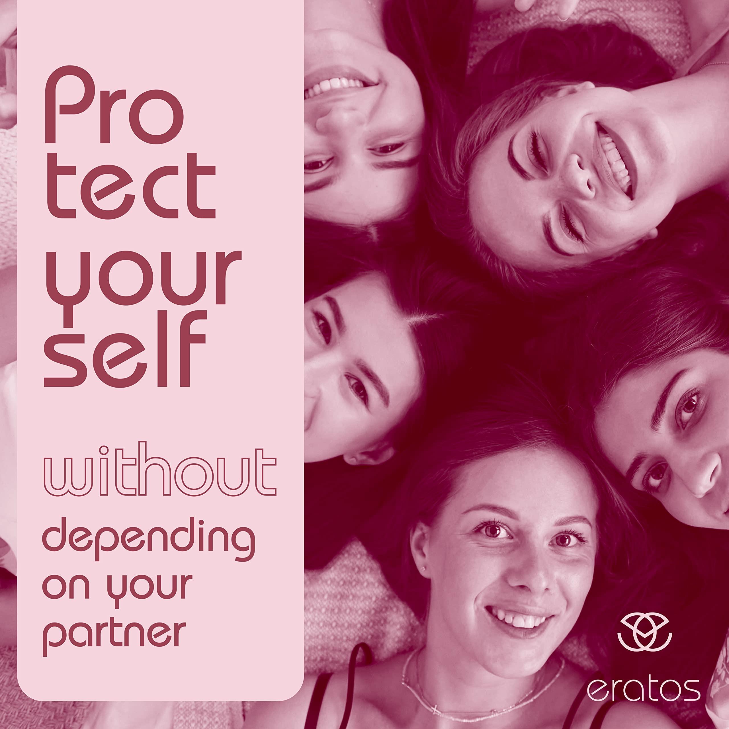 ERATOS ERATOS - Female Condoms - with Patented Insertion Donut - Odourless Natural Latex - Water Based Lubricant - EC Standard - Set of 12 Condoms