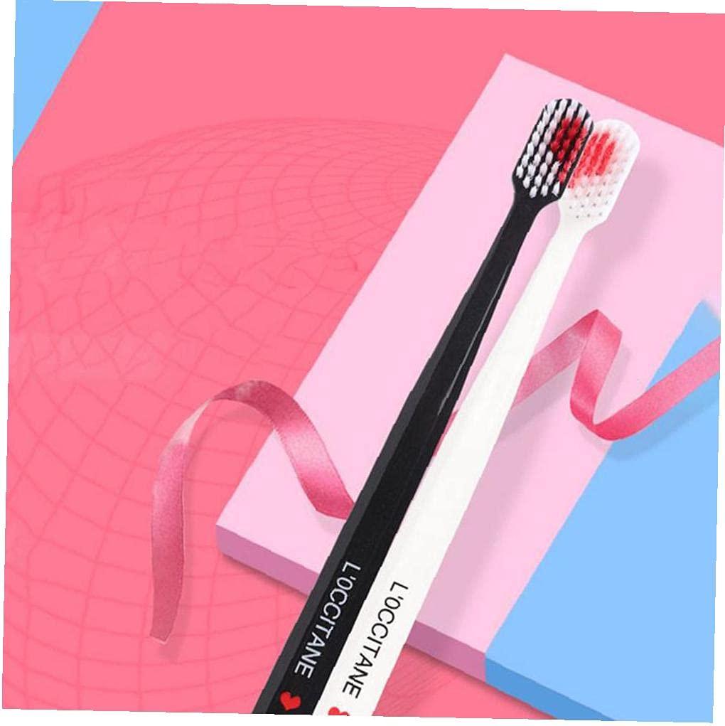 TOSSPER TOSSPER 2pcs/set Couple Toothbrush Black and White Tooth Brushes Creative Heart Shaped Toothbrush Adult Soft Bristle Toothbrush