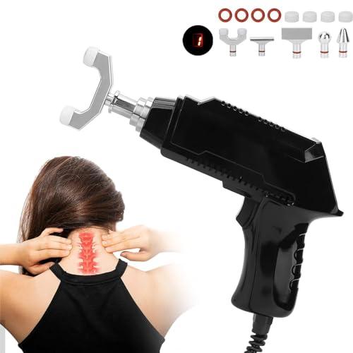 NGARY NGARY Chiropractic Adjustment Kit, Electric Chiropractic Adjusting Tool Spine Massager with 6 Interchangeable Massage Heads, 6 Levels Of Regulable Force, for Scoliosis Adjuster