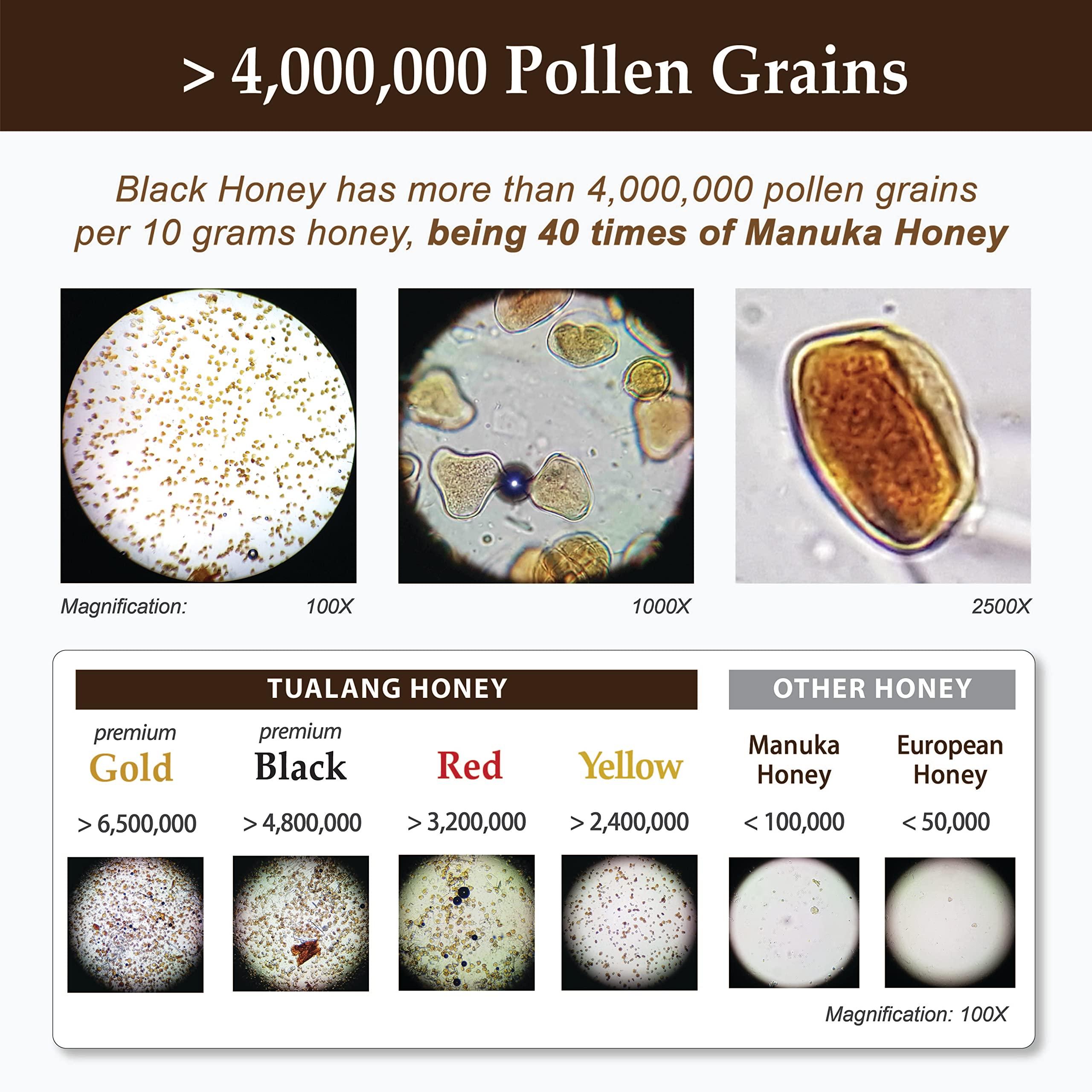 Health Harvest Tualang Black Honey 50g (TA 11.5+, Pollen Count 4.0M+, Pollen Variety 100+) Intense Choice for Women Preservation, Wild-ripening on 250ft Treetop, Raw, Unpasteurised, Unfiltered