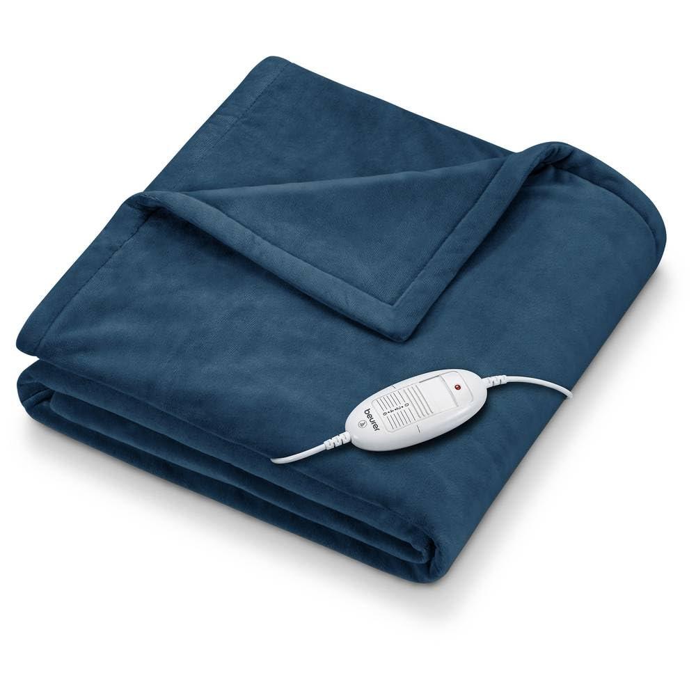 Beurer Beurer HD 75 Ocean Electric Blanket, Cuddly Soft Heat Blanket, 6 Temperature Settings, Machine Washable, with Automatic Shut-Off and Extra Safe, Teal, 180 x 130 cm