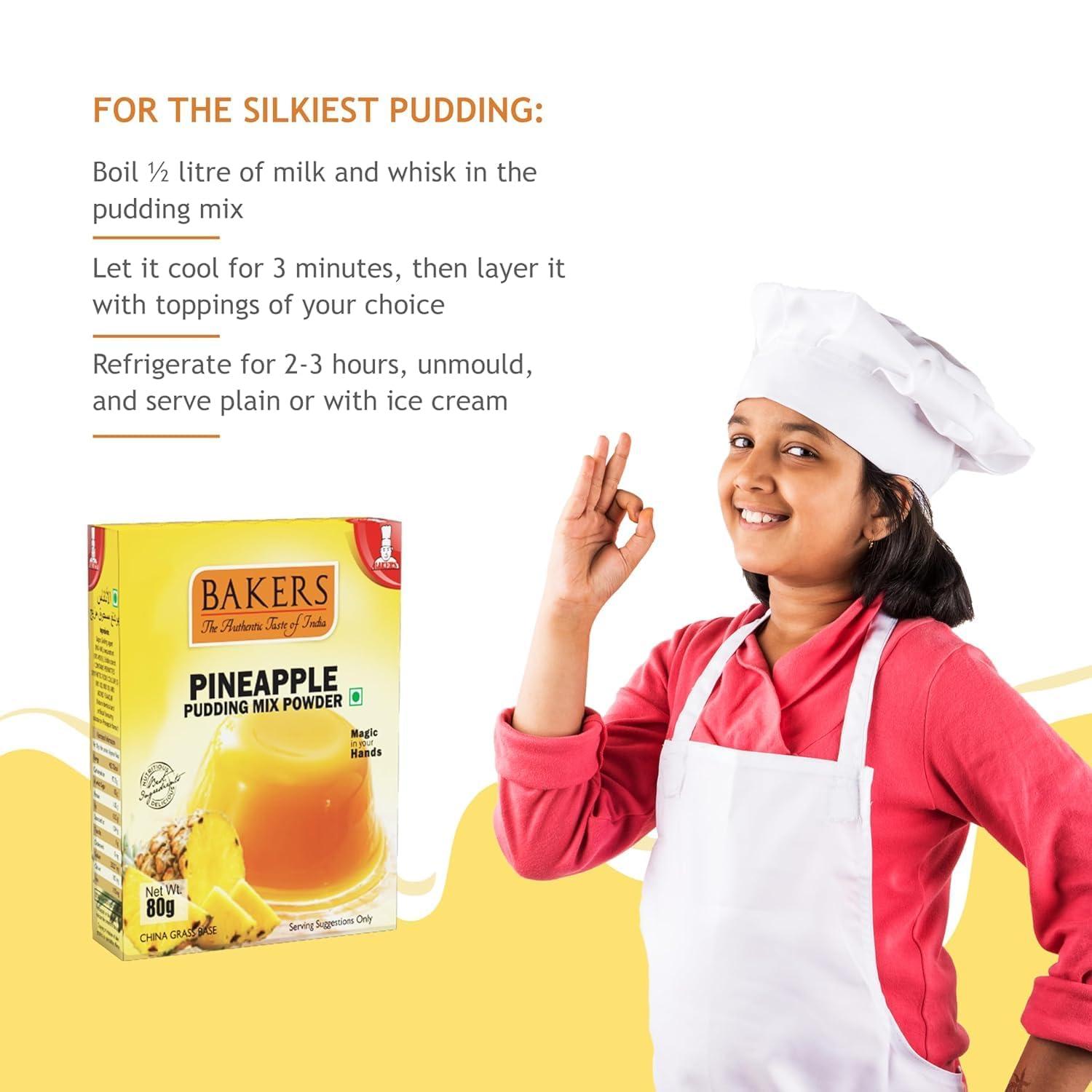 Generic Bakers Pudding Powder, Instant Dessert Mix (80g (Pack Of 3), Pineapple)