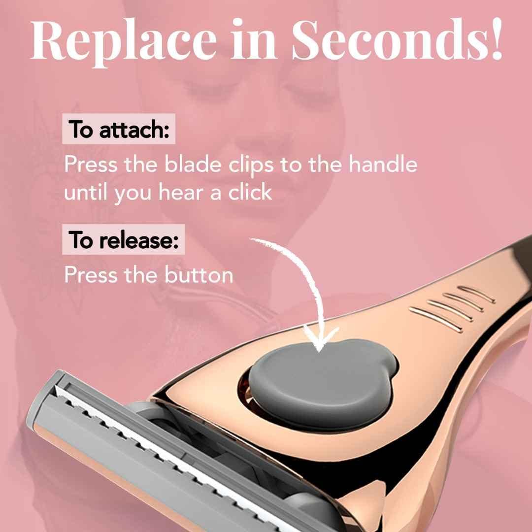 FFS FFS Beauty Shaving Essentials - Premium Razor, Diamond-coated Titanium 6-Blade Cartridge & Shower Holder