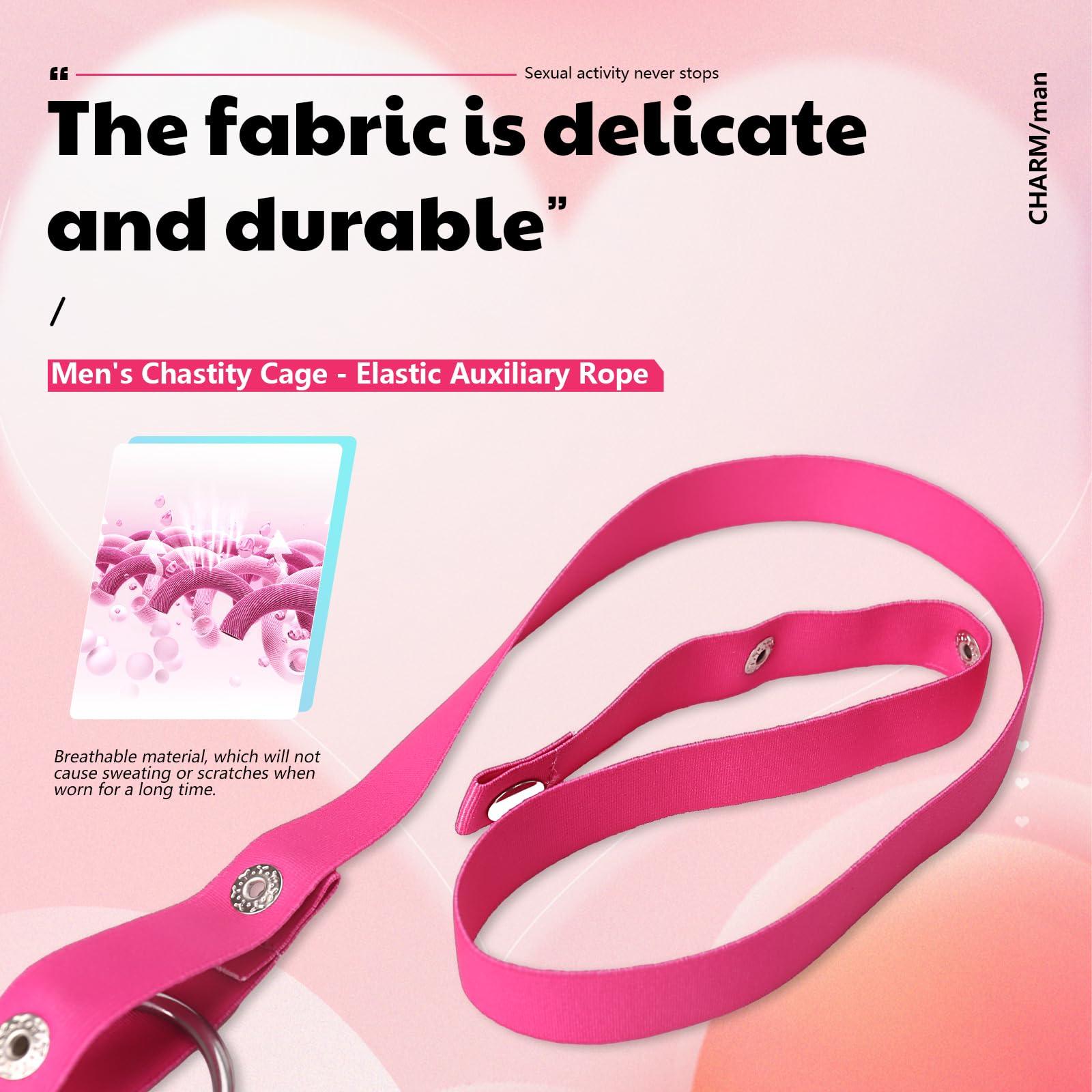 VCOOTS Men's Chastity Cage Auxiliary Belt Elastic Anti-Falling Fun CB Chastity Lock Belt-White