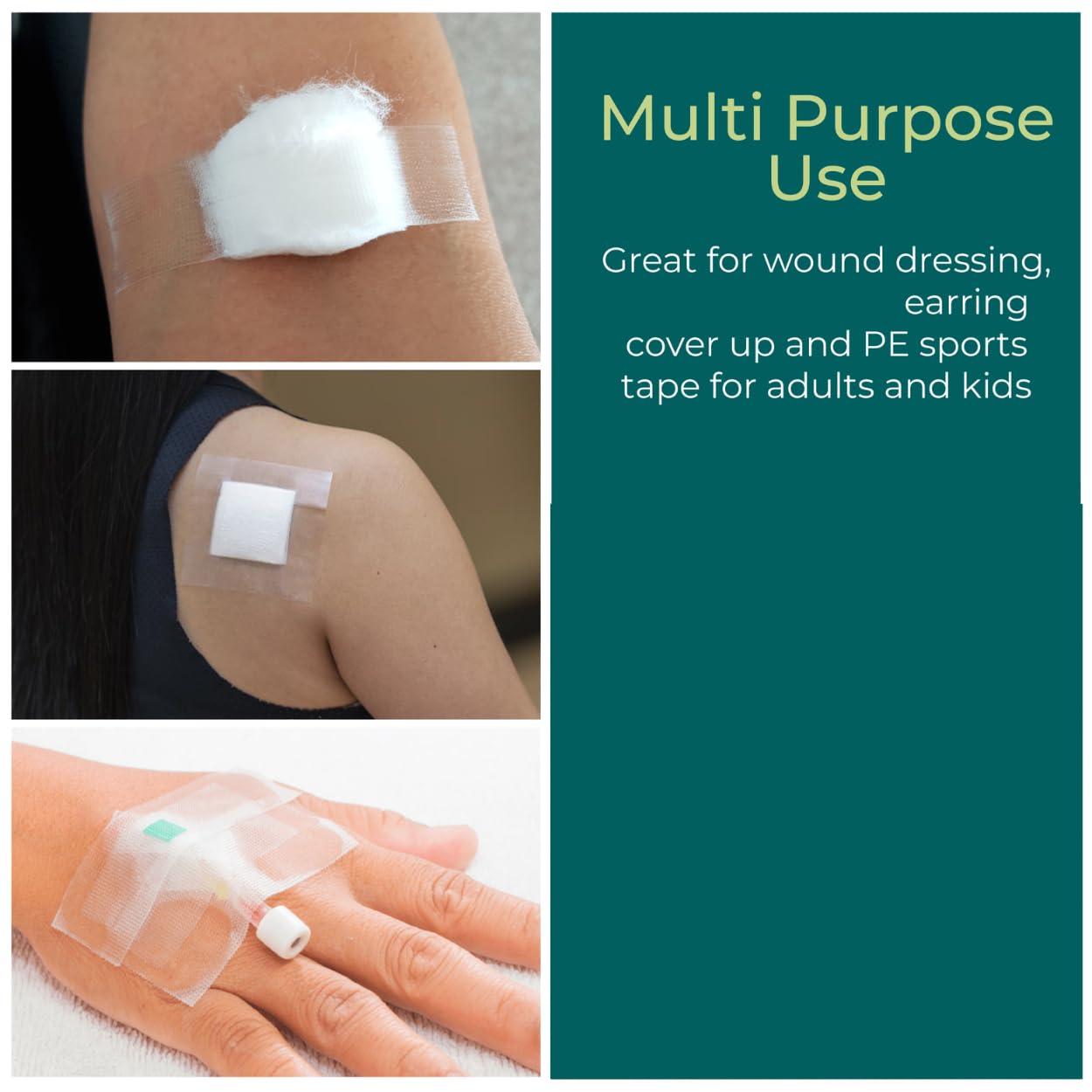 NanaCare NanaCare Hypoallergenic Transparent Surgical Tape 1.25cm x 9.1m | 6 Rolls Transporous Surgical Tape| Medical Tape for Skin, Dressings and Face | First Aid Tape Suitable for Sensitive Skin