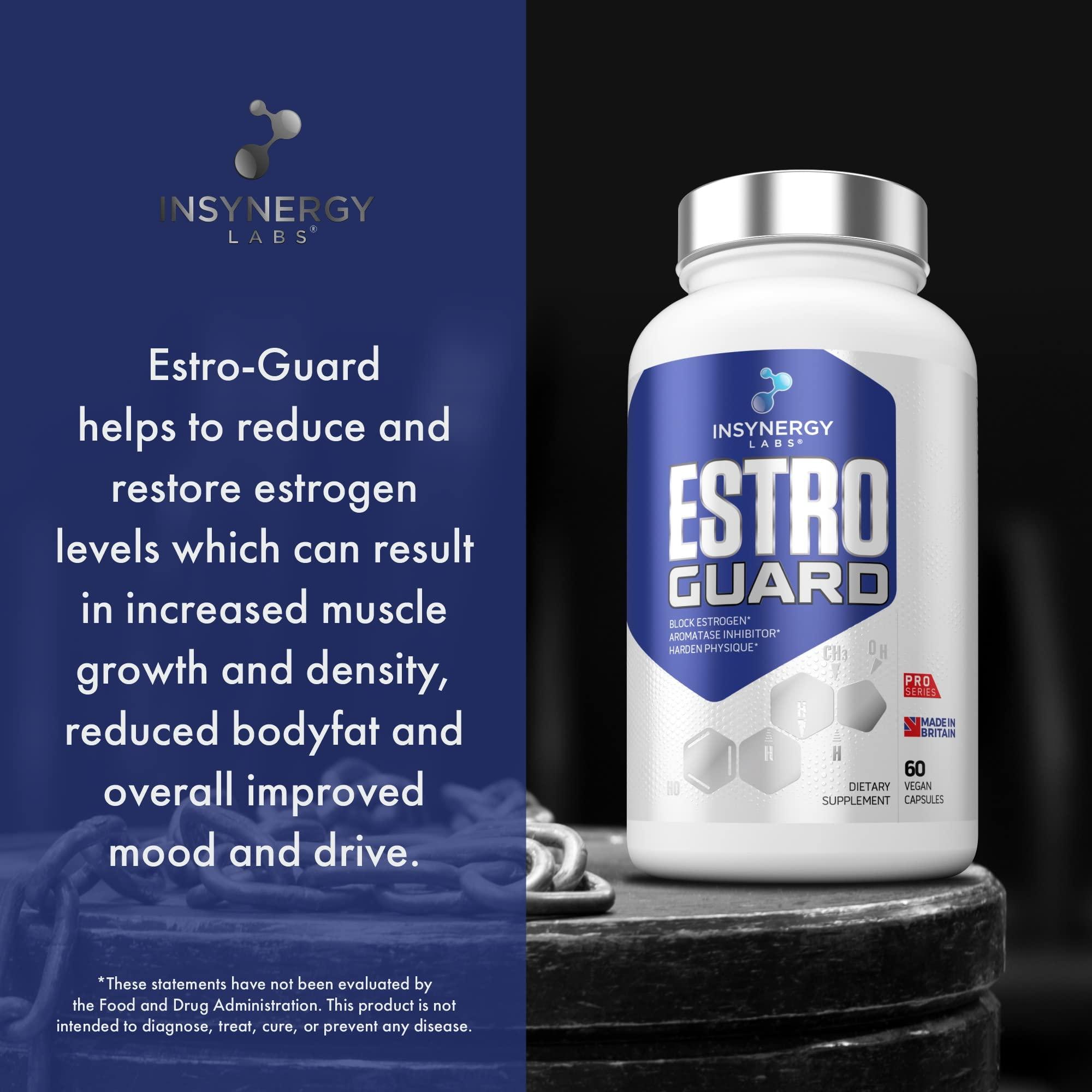 Insynergy Labs Estro Guard Estrogen Blocker for Men (Highest Dosage) Anti Estrogen Tablets PCT Supplements | Muscle Building Supplements, Aromatase Inhibitor, Indole 3 Carbinol Stinging Nettle 60 Vegan Capsules