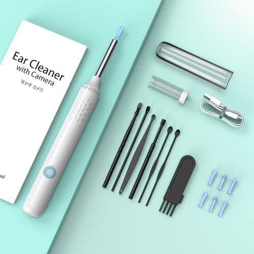 LMECHN LMECHN Ear Wax Removal Kit, Earwax Remover Tool with Camera, Ear Wax Removal with 1080P, Otoscope with LED Light, Ear Camera Otoscope for iPhone, iPad, Android Phones-White