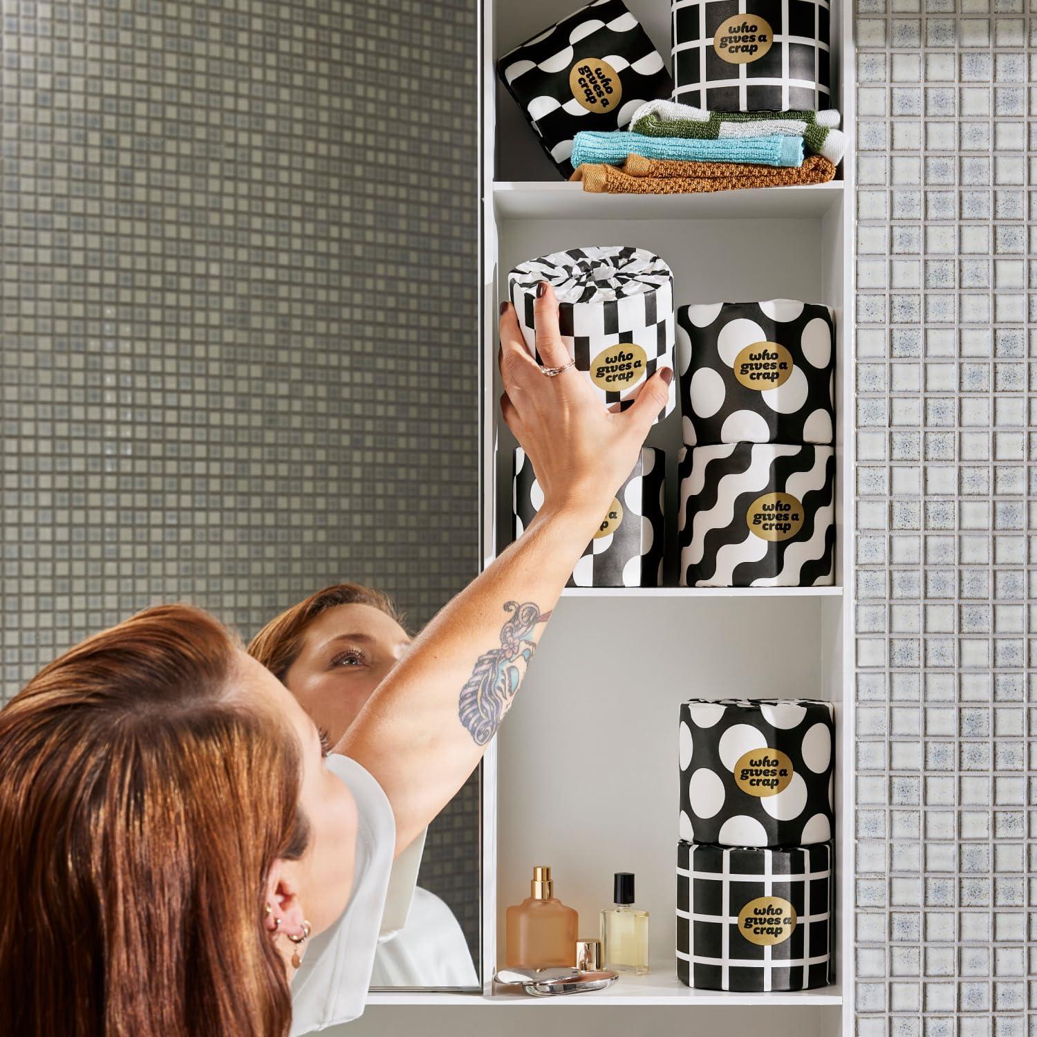 Who Gives A Crap Who Gives A Crap Premium Bamboo, Twice as Long, Toilet Roll, Box of 24 (3-Ply, 370 Sheets) Luxuriously Soft, Strong, Sustainable, Biodegradable & Plastic-Free