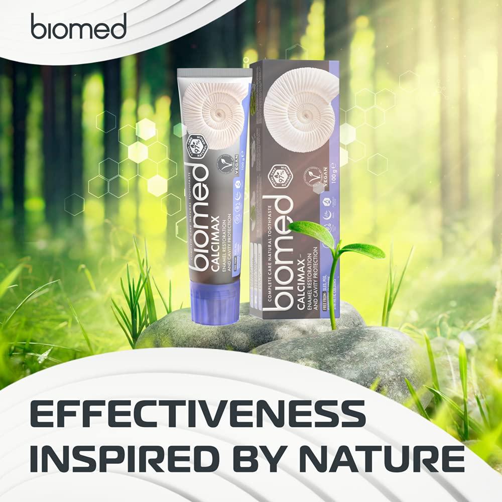 BIOMED Biomed Superwhite Natural Coconut Toothpaste, Tropical Flavour - 100 g (Pack of 3) & Calcimax Natural Toothpaste with Calcium for Enamel Restoration and Cavity Protection, Mint - 100 g (Pack of 1)