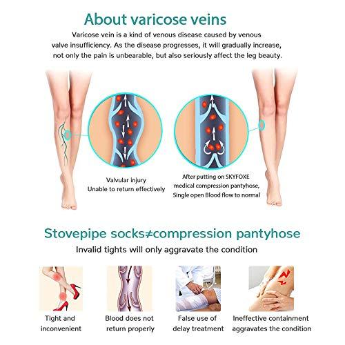 MEILYLA MEILYLA Compression Pantyhose 20-30mmHg Support Stockings Compression for Women Opaque Closed Toe Tights Varicose Veins, Beige-l, L-X-L