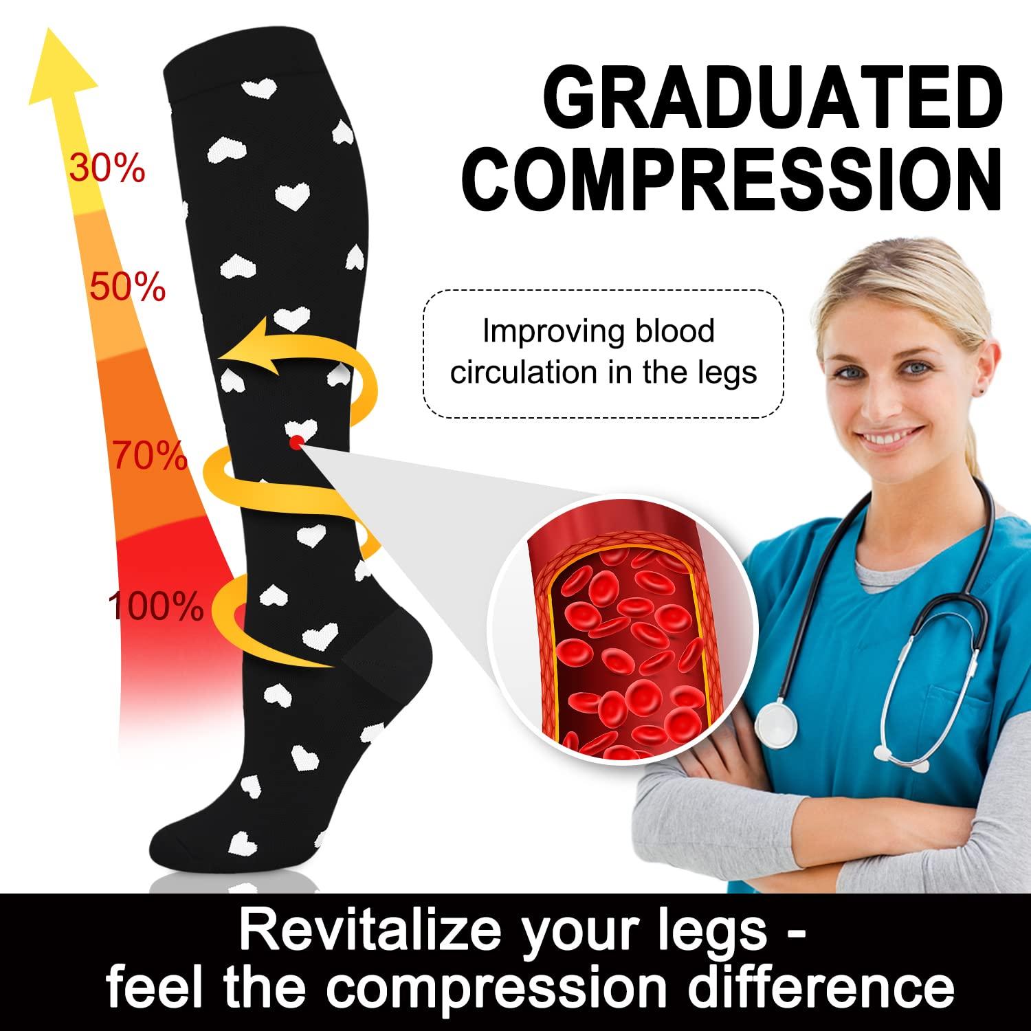 Aoliks Aoliks 4 Pairs Copper Compression Socks for Women & Men 15-20 mmHg,Best Support for Nurses Running Hiking