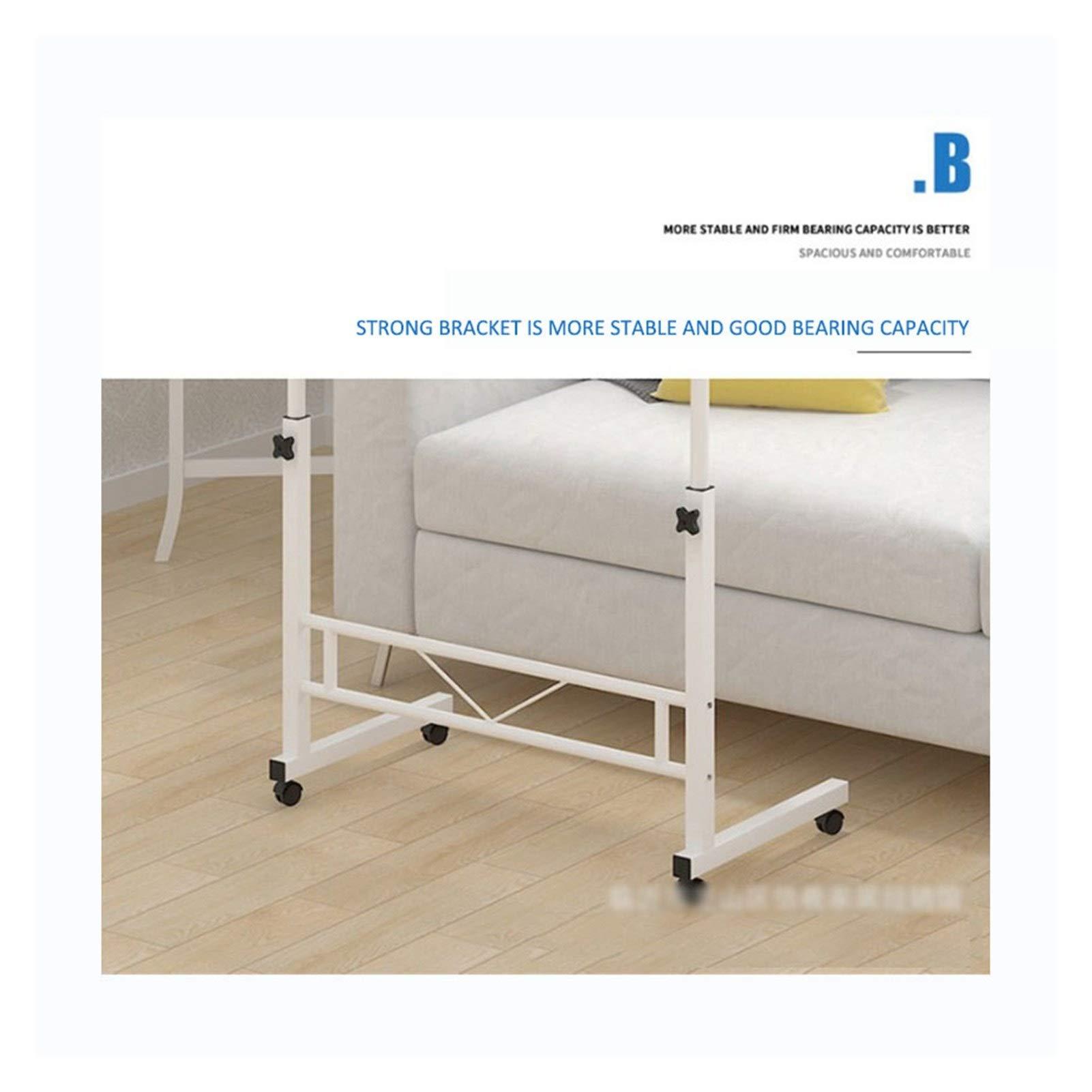 FreshCart Basics Adjustable Overbed Table Rolling Laptop Desk with Wheels Tilting Bedside Tray for Sofa Portable Rolling Laptop Stand for Bed