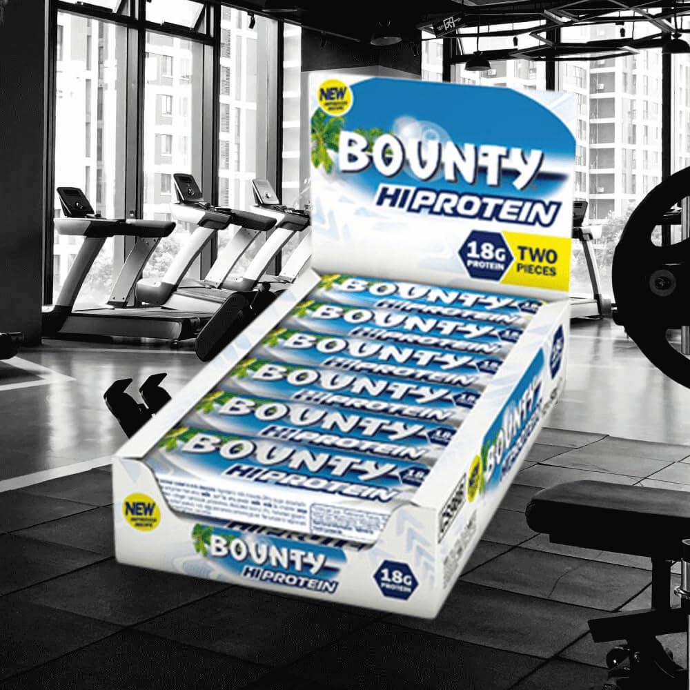 BOUNTY Bounty Hi Protein Bar (12 x 52g), High Protein Energy Snack with Milk Chocolate and Coconut, 18g Protein