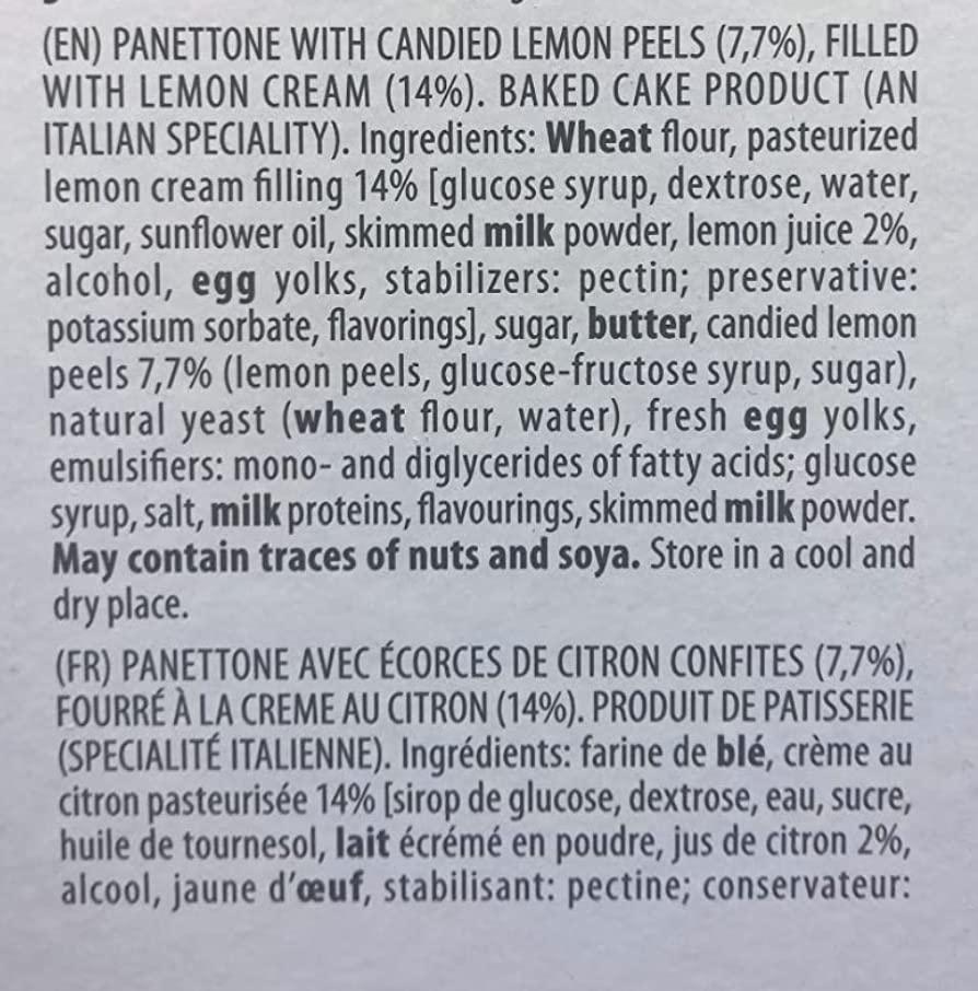 Sync'T Panettone Doppia Delizia Gran Limone - Gran Ducale Lemon Cream Filled Panettone 750g - Traditional Christmas Cake