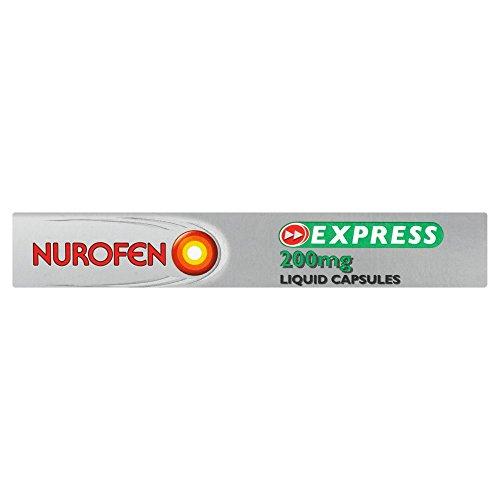 Nurofen Nurofen Express Ibuprofen Liquid Capsules 200mg, 16 Count - Fast-Acting Relief for Period Pain, Headaches, Migraines, Cold & Flu Symptoms