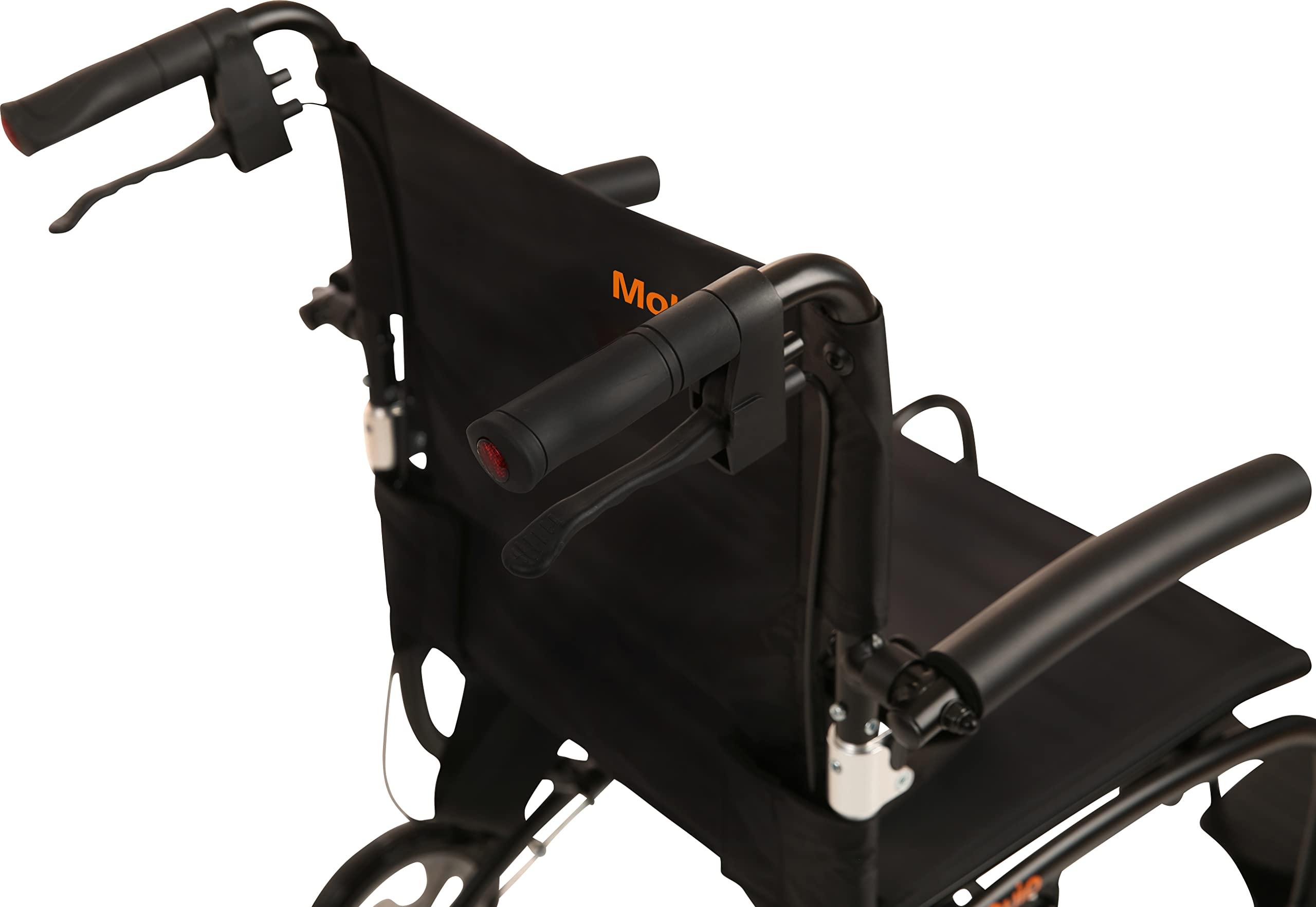 MobiQuip MobiQuip 8kg Travel Wheelchair, Ultra Lightweight, Compact, Folding Wheelchair, Attendant-Propelled, Light Aluminium Frame, Portable Transit Mobility Wheelchair with Carry Bag