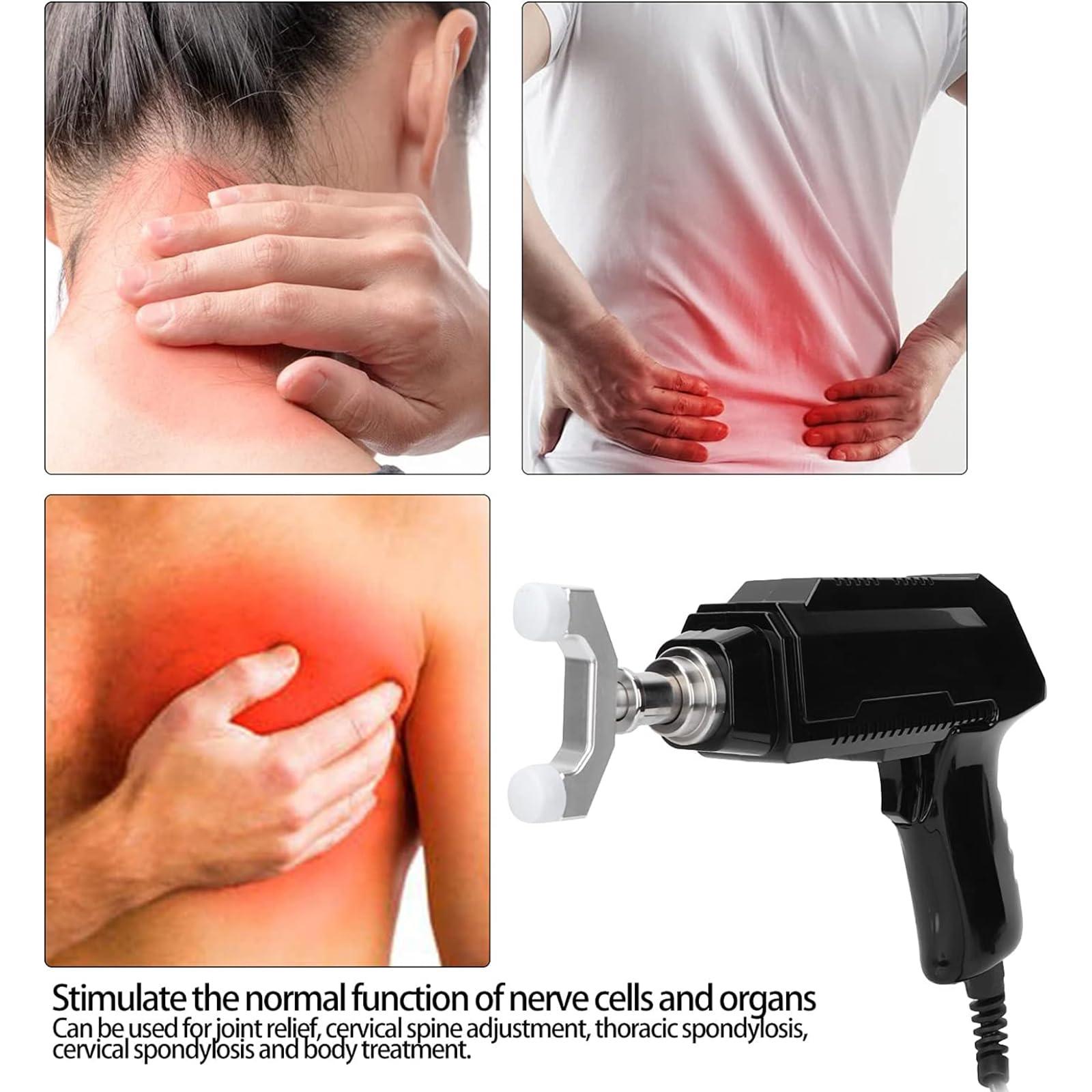 NGARY NGARY Chiropractic Adjustment Kit, Electric Chiropractic Adjusting Tool Spine Massager with 6 Interchangeable Massage Heads, 6 Levels Of Regulable Force, for Scoliosis Adjuster