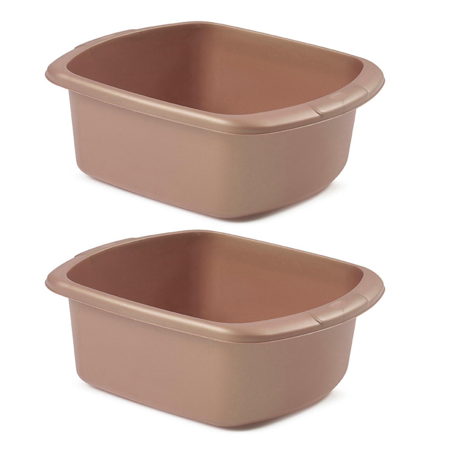 VR7 VR7 Plastic Washing Up Bowl Rectangular Rose Gold Washing Bowl for Sink Kitchen Basin Mixing Dish