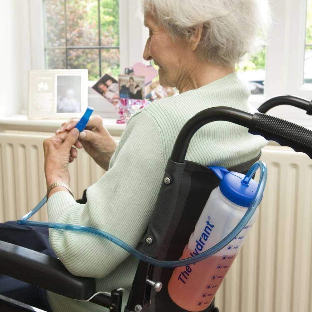 NRS Healthcare Hydrate For Health The Hydrant 1 L Drinking Bottle with Tube, Latex free (Eligible for VAT Relief in The UK)