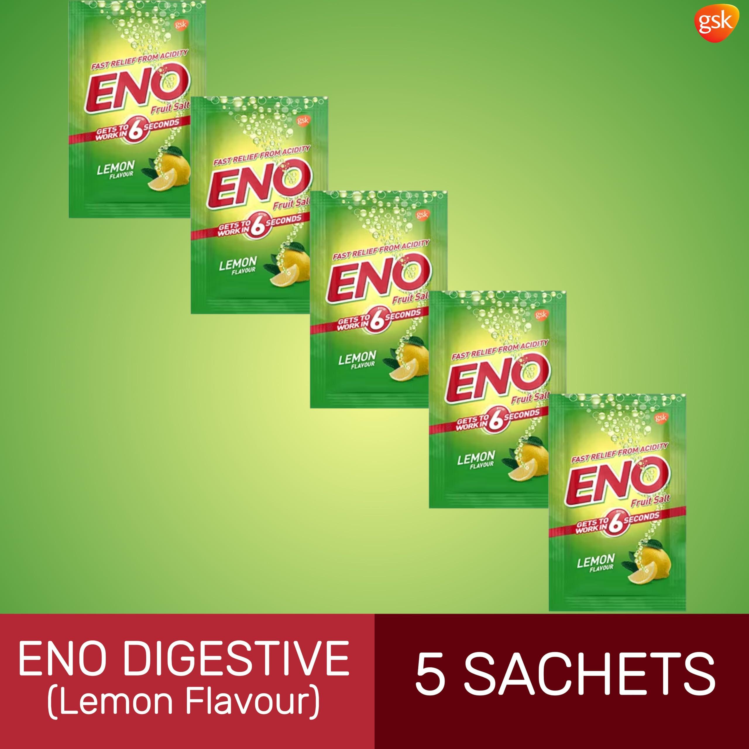 CAEMORA Eno Fruit Salt Antacid- 5g Sachets- Variety Pack - Regular x 5, Lemon x 5, Orange x 5, Cola x 5 = Total 20 sachets |