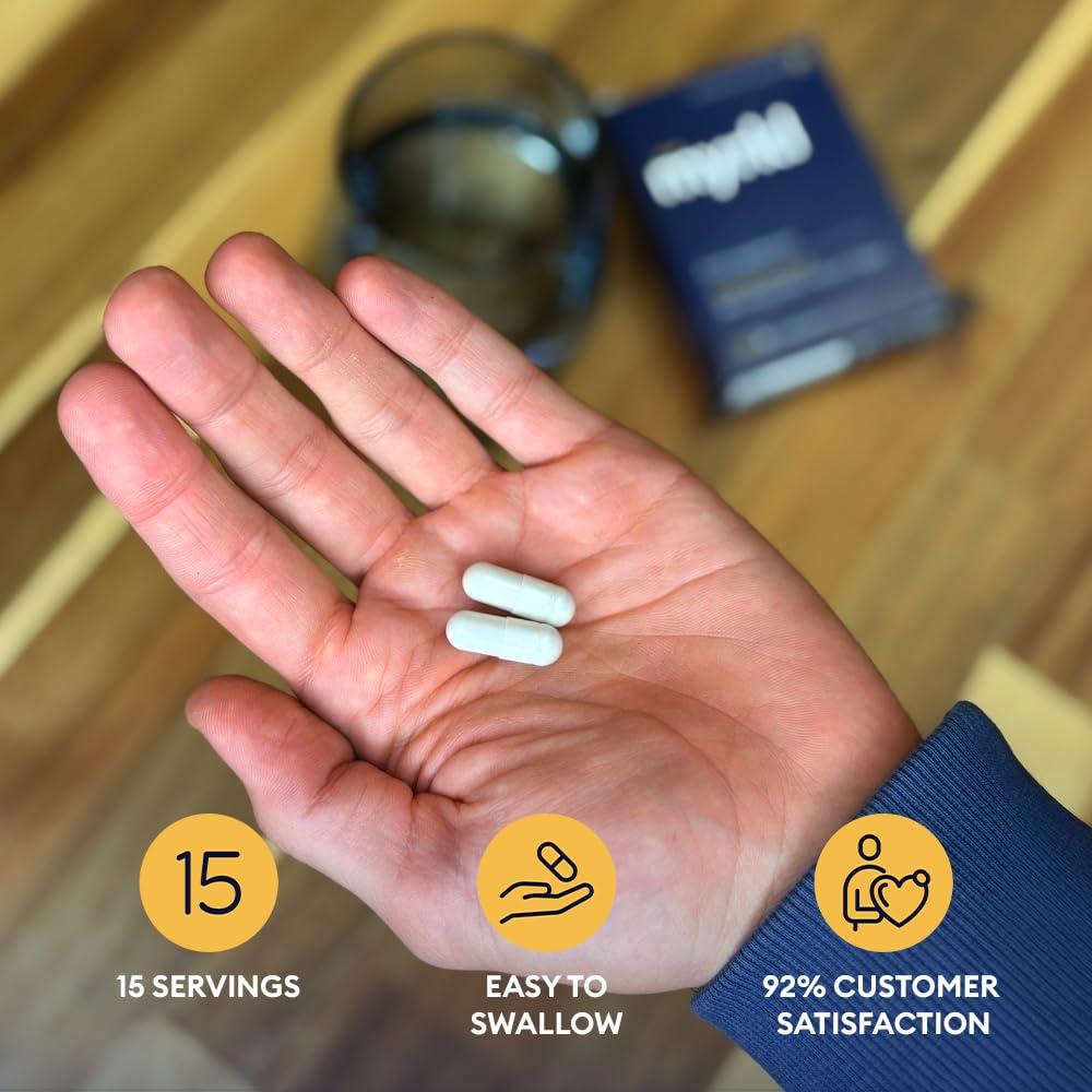 Myrkl Myrkl, Unique Formula Helps Reduce Tiredness and Fatigue | Probiotics, L Cysteine, and Vitamin B12 Helps with Morning Energy | Food Supplement, Natural, Vegan, 8 Capsules (2 in Each On-The-Go Sachet)