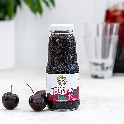 Biona Biona Organic Tart Cherry Juice 200 ml, Pack of 6 - Not from Concentrate - Pure, Pressed Fruit Juice - Freshly Harvested by Organic Farmers