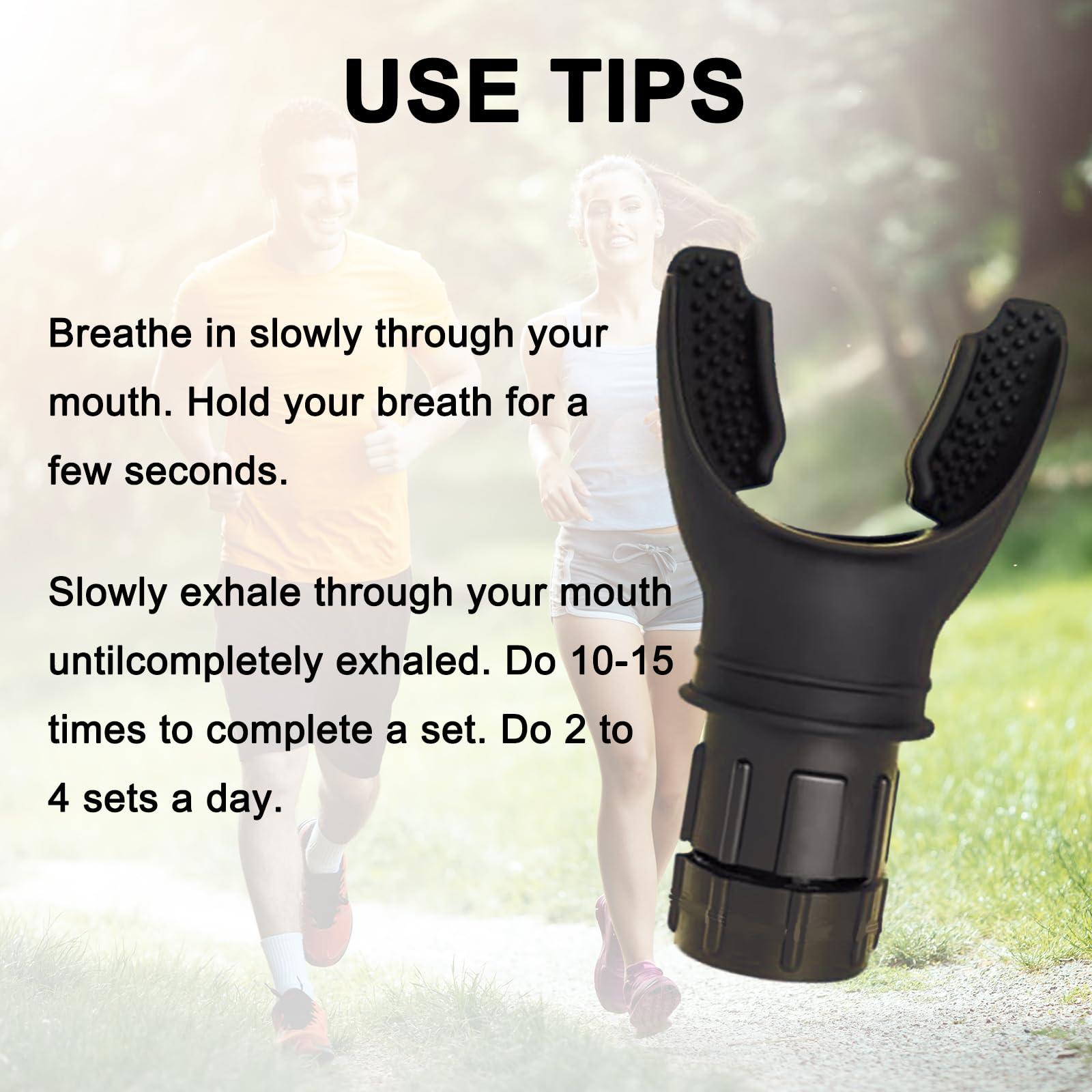 Woeau Oxyfit Breathing Lung Trainer - Oxygen Flow Breathing Trainer Lung Exerciser Device Improve Lung Capacity Handheld Lung Expansion Training Tool for Respiratory Therapy (Black)