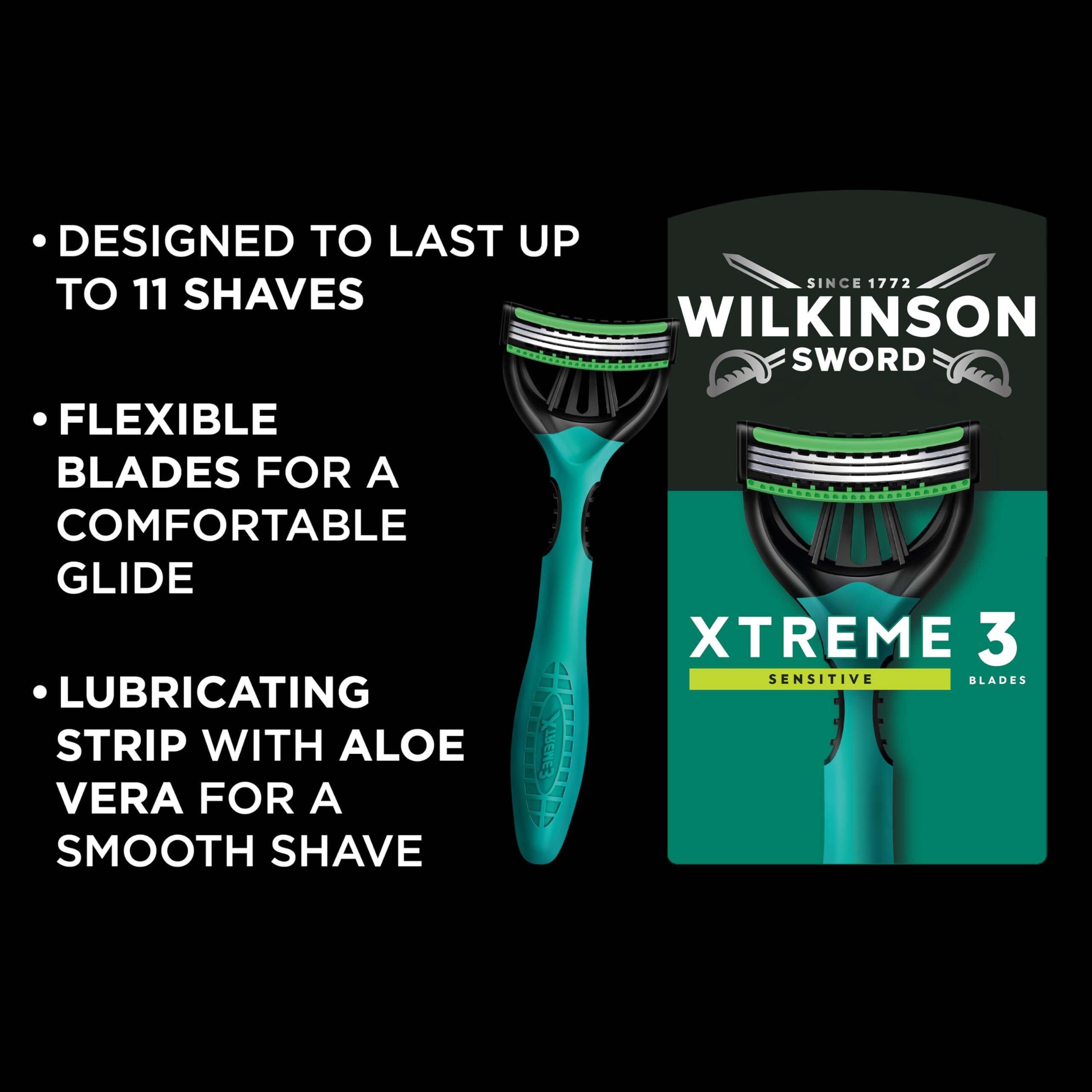 Wilkinson Sword Wilkinson Sword - Xtreme 3 For Men - Sensitive Disposable Razors - Flexible Blades - Pack of 24 Razors