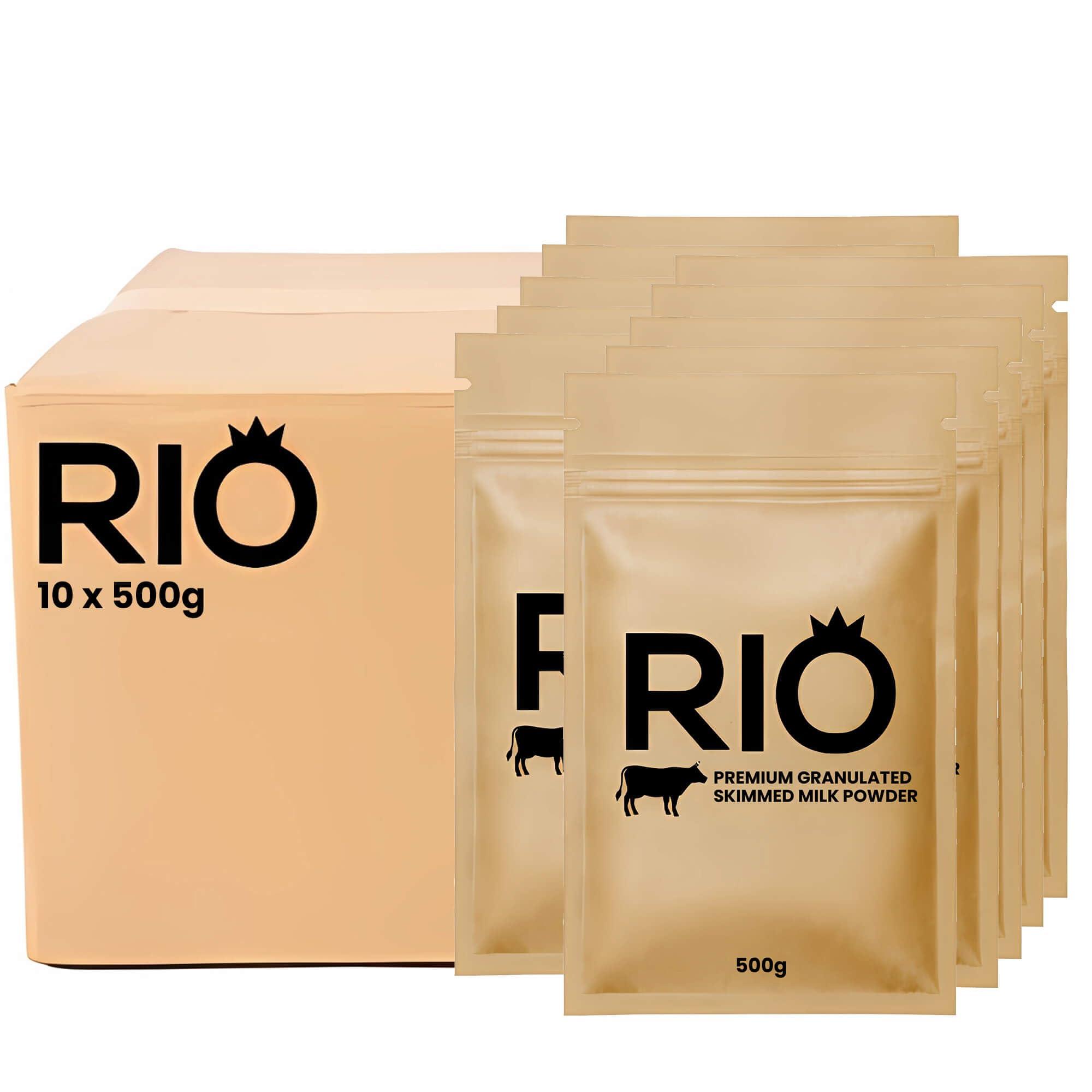 Rio Rio Granulated Skimmed Milk Powder Instant Vending 100% Dairy Ingredients and Free of HVOs 500g (1)