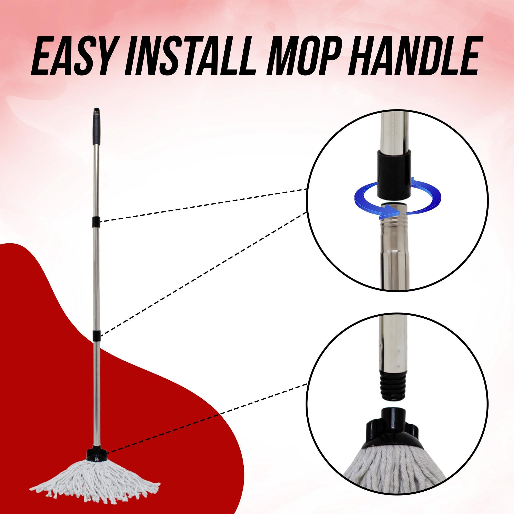 KMJ KMJ Red Mop and Buckets Sets with 2X Mops & Detachable Wringer- Classic Cleaning Plastic Mop and Bucket- Durable Plastic Bucket and Floor Mop Microfibre Mop and Bucket Set