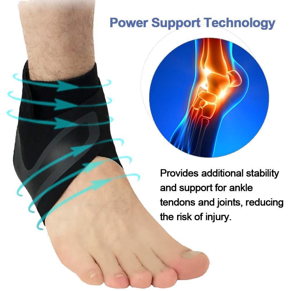 seaNpem Ankle Support Brace, Adjustable Ankle StrainProtectors Strap, Against Sprains Arthritis Compression Wrap Stabilizer, Pain Relief Foot Sleeve for Running Basketball Soccer Sports Injuries Recovery (L)